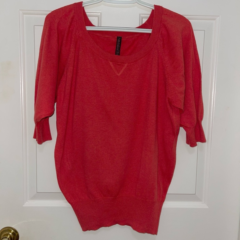 Absolutely Boat Neck sweater orange 3/4 length sleeves Juniors M